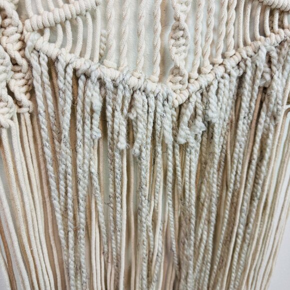 Macrame Large Wall Decor Cream 6 ft. Hanging Boho Art Space Handmade - Picture 5 of 8